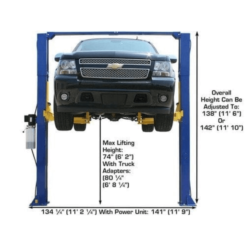 Atlas 9KOHX 9,000 lb Overhead 2-Post Lift w/ LMA Combo