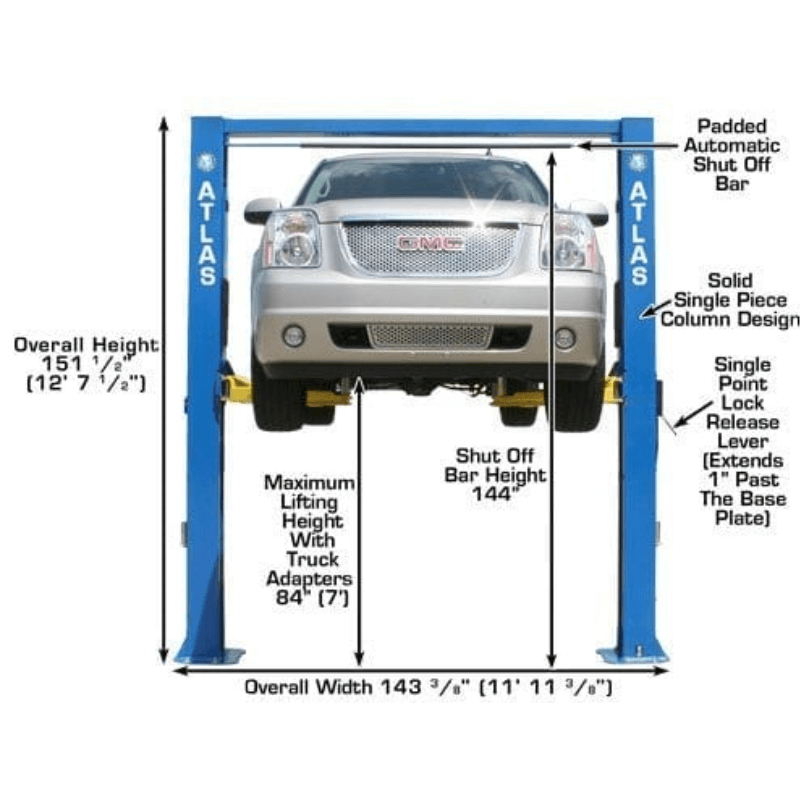 Atlas OHX10000X 10,000 lb Extra Tall 2-Post Lift