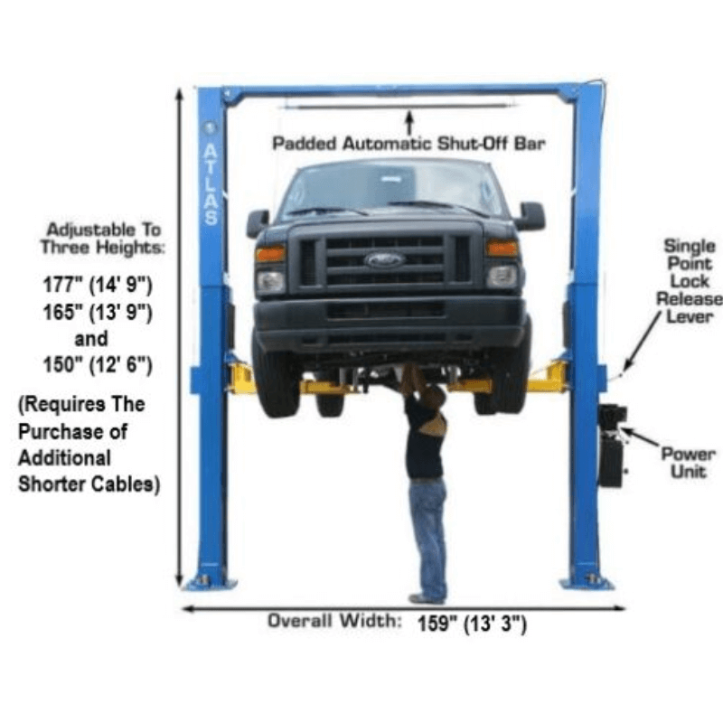 Atlas PV12PX 12,000 lb 2-Post Lift