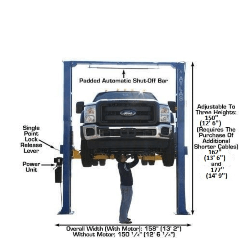 Atlas PV15PX 15,000 lb Overhead 2-Post Lift