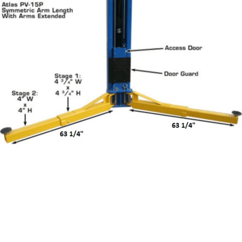 Atlas PV15PX 15,000 lb Overhead 2-Post Lift