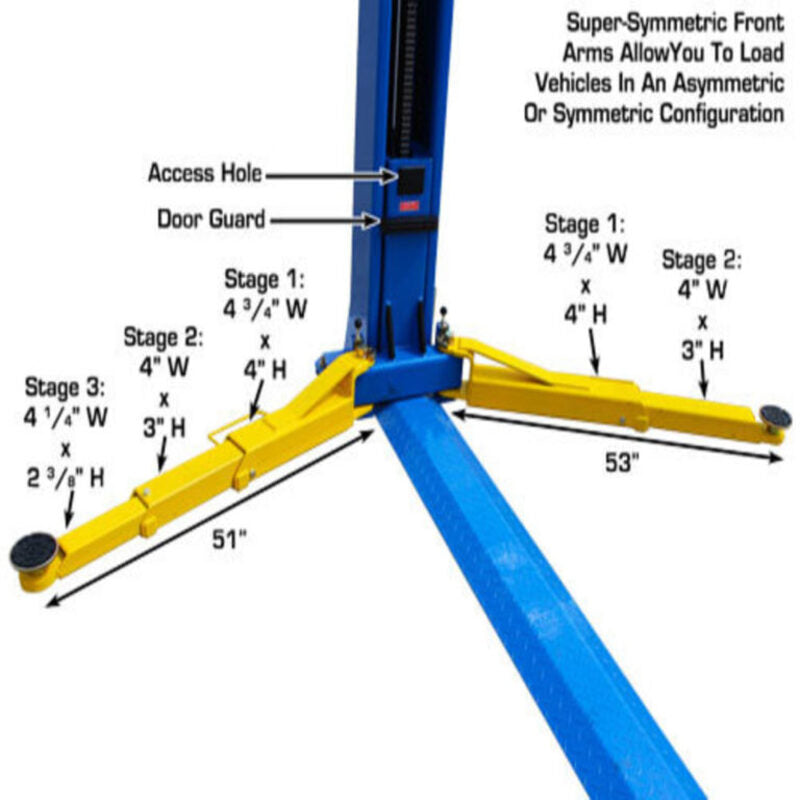 Atlas BP10000X, 10,000 lb 2 Post Lift - Low Ceiling