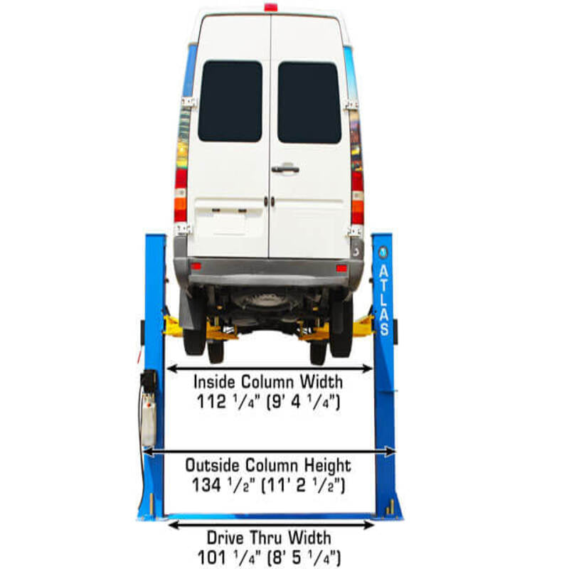 Atlas BP10000X, 10,000 lb 2 Post Lift - Low Ceiling