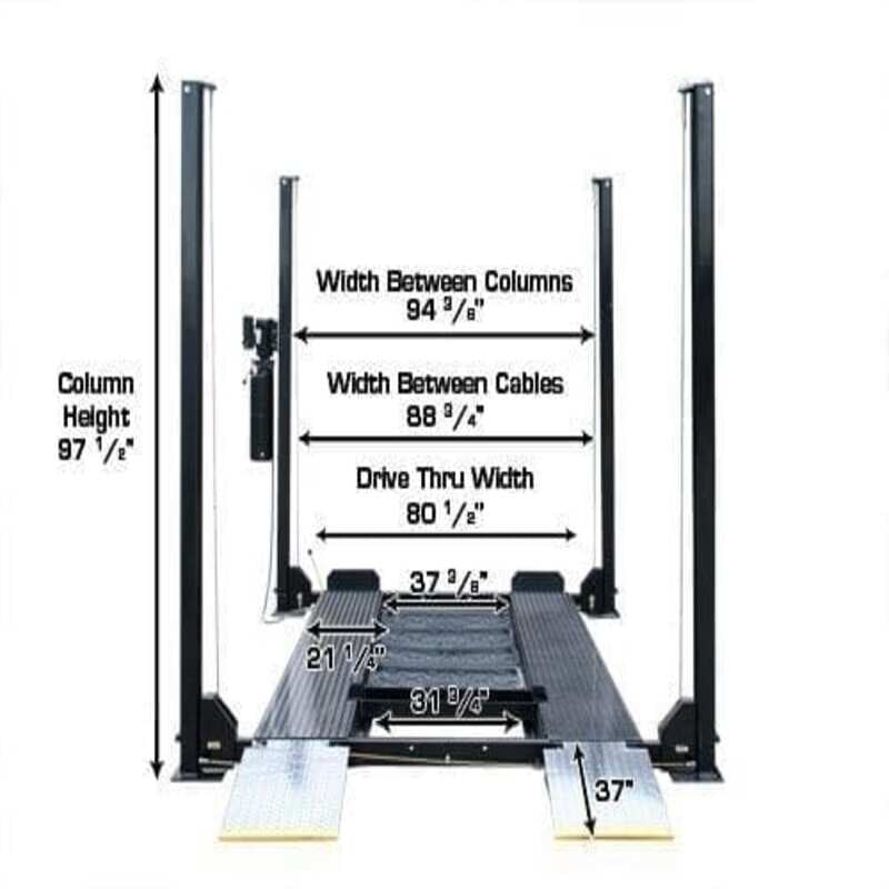 Atlas PRO8000EXT 4 Post Lift + (2) ProJack35 Sliding Jack Combo