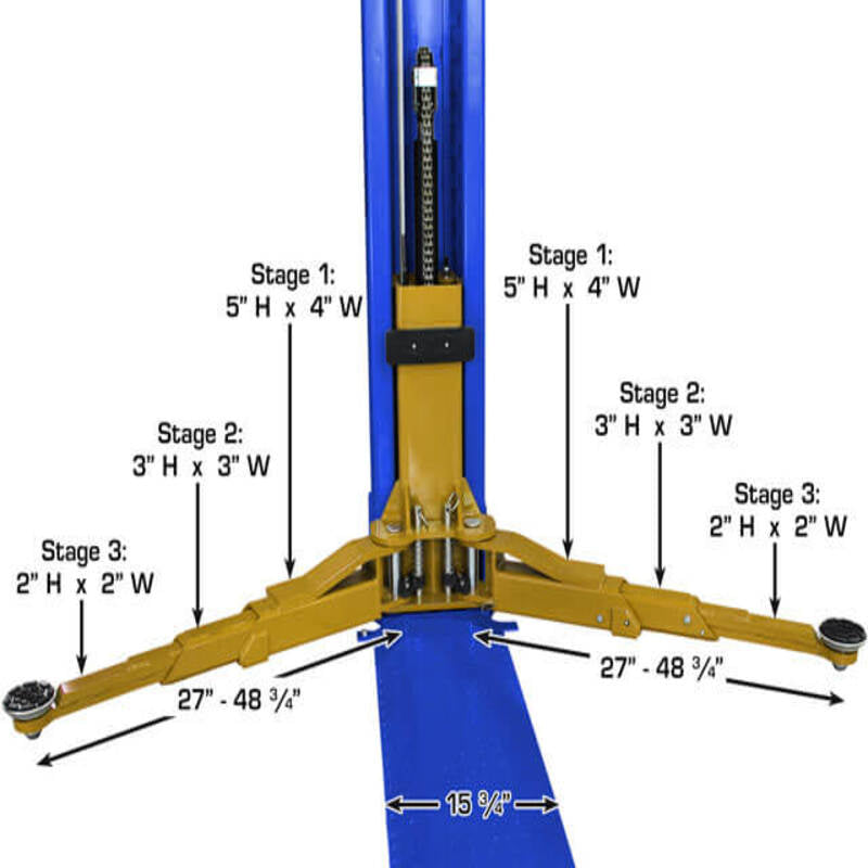 Atlas PVL9BP, 9,000 lb 2 Post Lift - ALI Certified