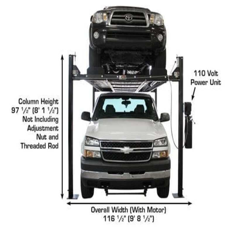 Atlas PRO8000EXT-L 4 Post Lift + (2) RJ35 Sliding Jacks Combo