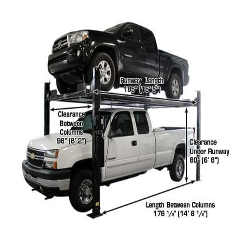 Atlas PRO8000EXT-L 4 Post Lift + (2) RJ35 Sliding Jacks Combo