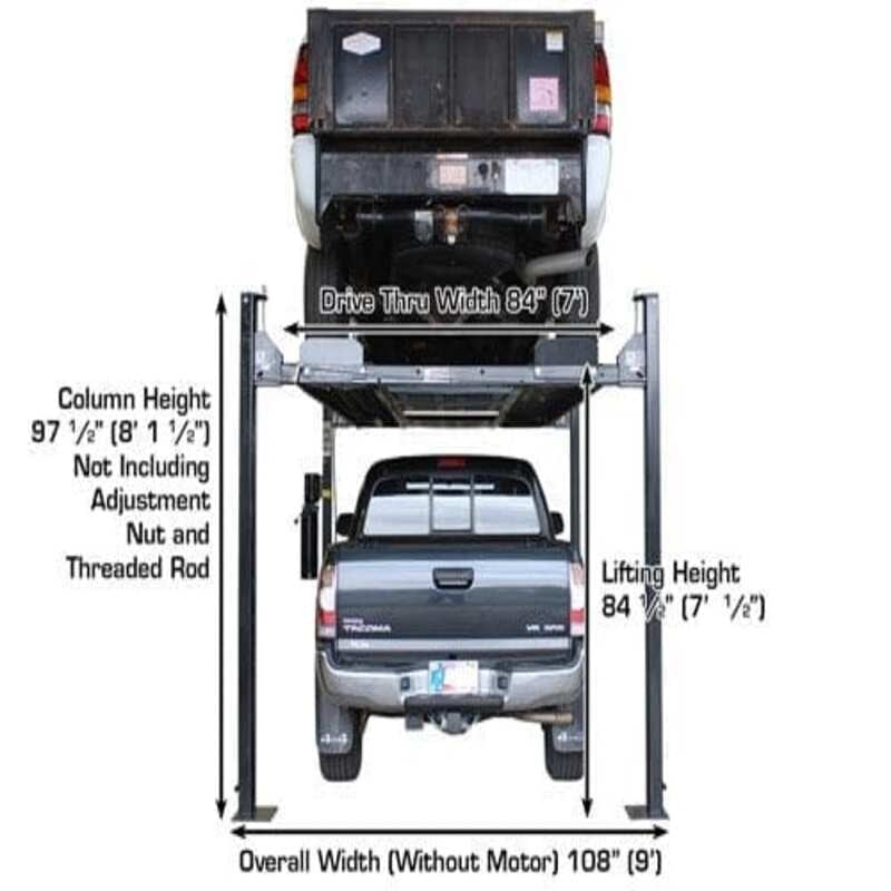 Atlas PRO8000EXT-L 4 Post Lift + (2) RJ35 Sliding Jacks Combo