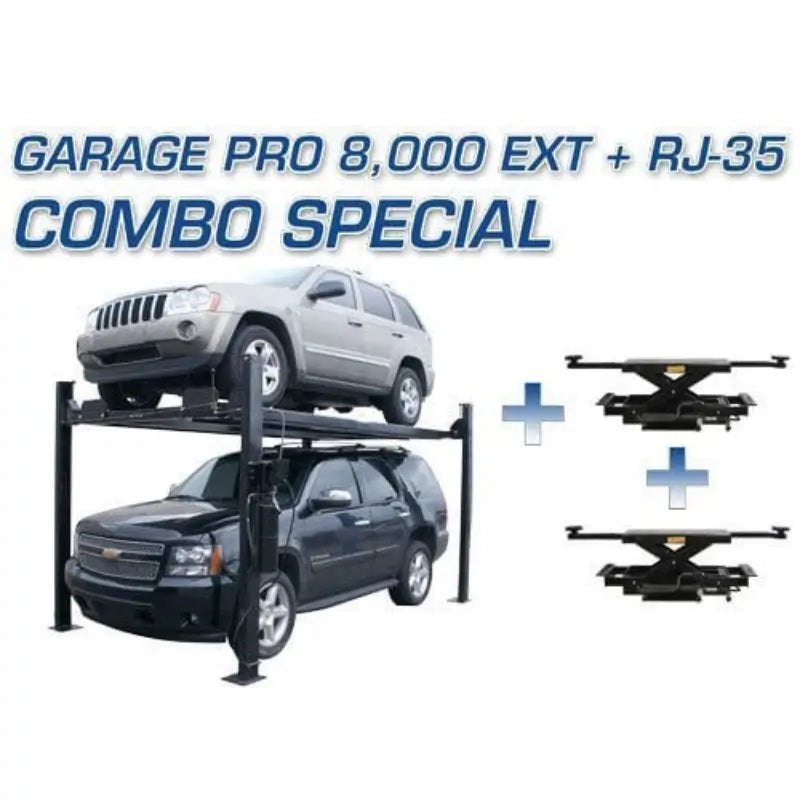 Atlas PRO8000EXT 4 Post Lift + (2) ProJack35 Sliding Jack Combo