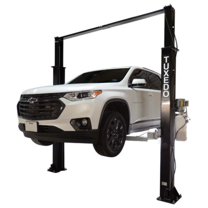 Tuxedo TP9KAC-TUX, 9,000 lb 2 Post Car Lift Clear Floor - Asymmetric